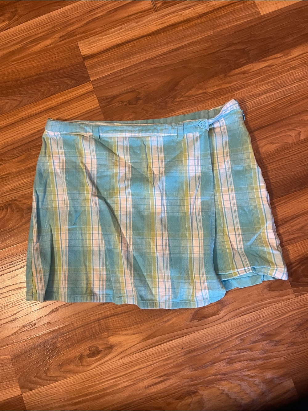 Basic Editions Pastel Plaid skort - Light Blue & Yellow